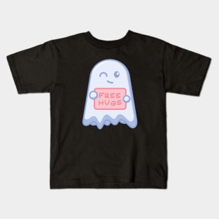Cute ghost with Free hughs sign Kids T-Shirt